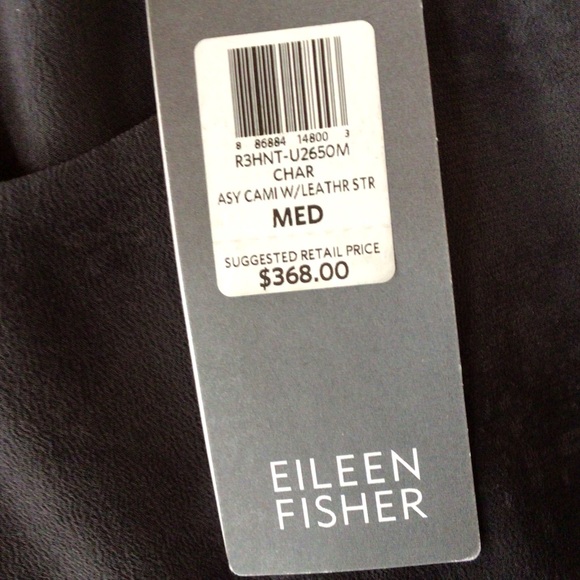 Eileen fisher silk top with leather straps, Medium, New without tags - Picture 7 of 7